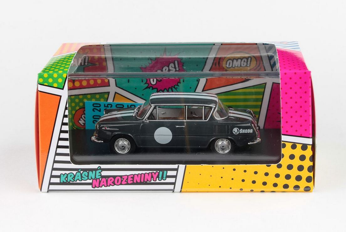 Abrex Škoda 1100MBX (1969) Šedé, Narozeninové Embéixo 1:43