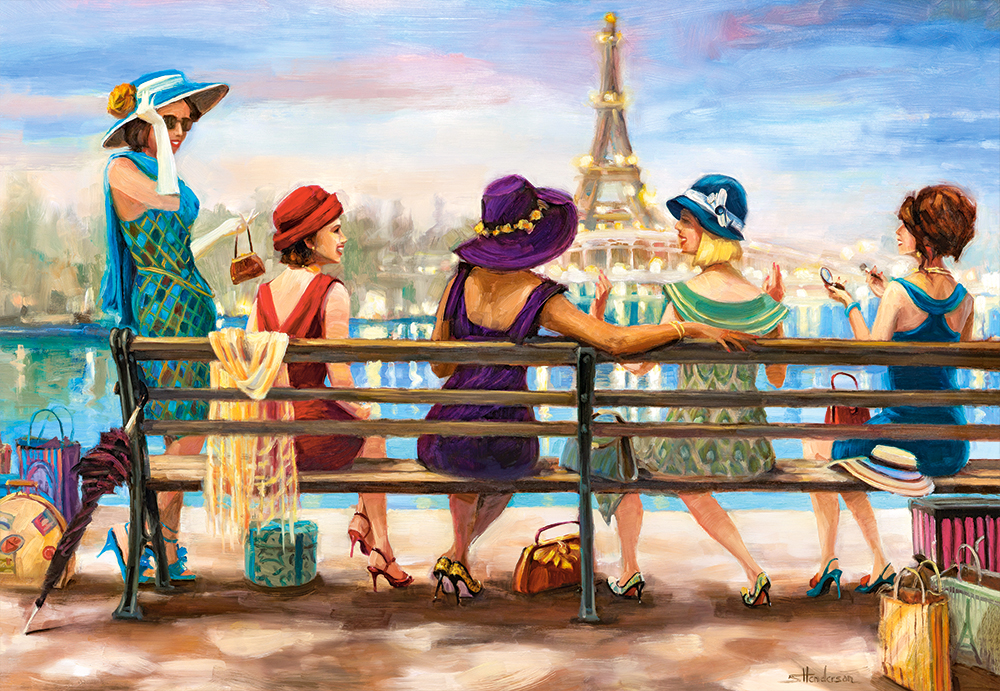 Castorland puzzle 1000 dílků, Dívčí den na lavičce
