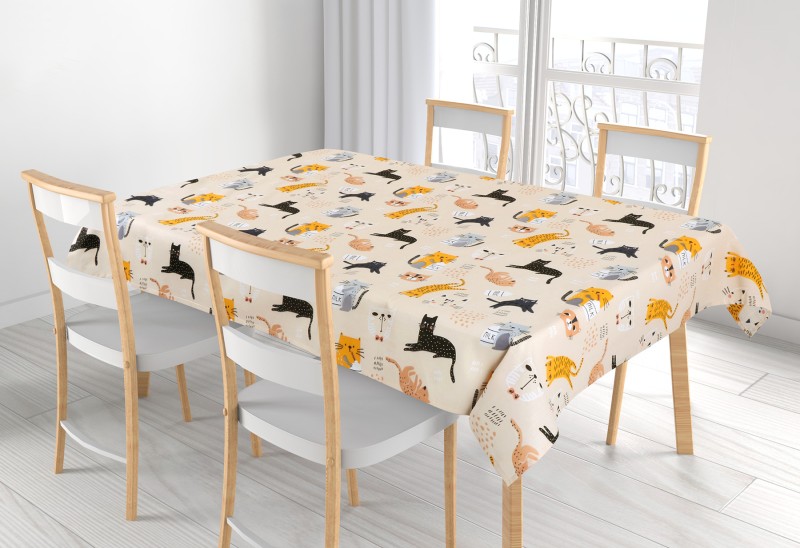 Bellatex Ubrus ADÉLA, Kočička žlutá, šedá, černá - 100x100 cm