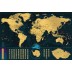 Stírací mapa světa, Česka verze Deluxe XL, Zlatá 90x60cm