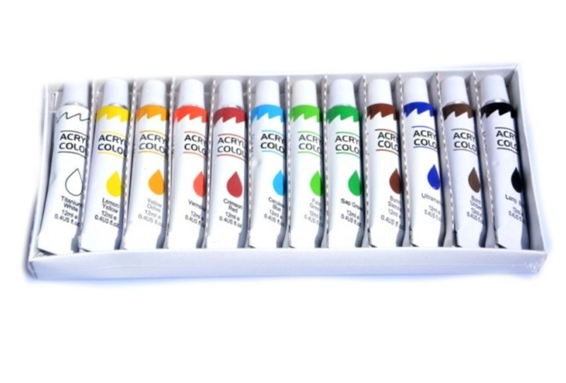 Akrylové barvy 12 ks á 12 ml
