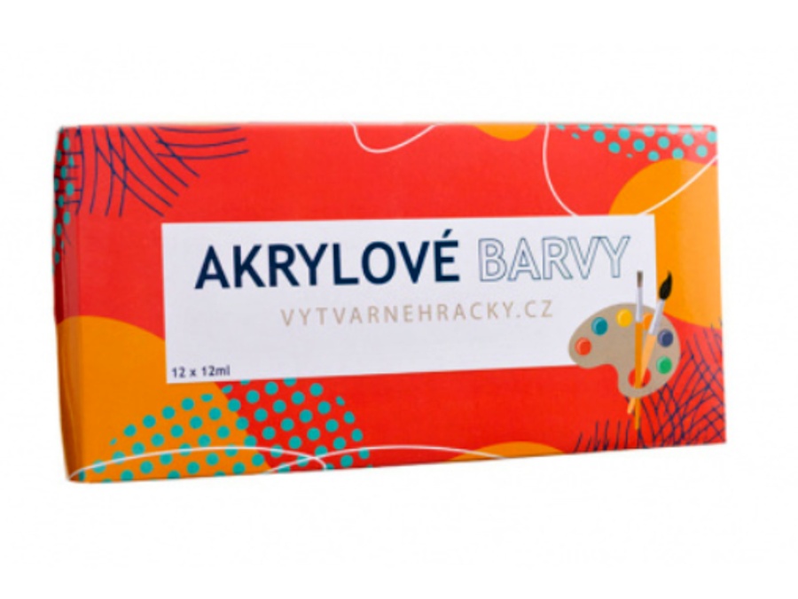 Akrylové barvy 12 ks á 12 ml