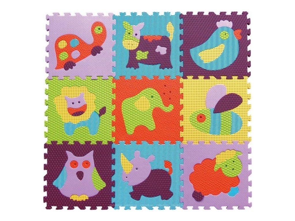 Pěnové puzzle Baby Great Zvířata 9ks, 30x30cm