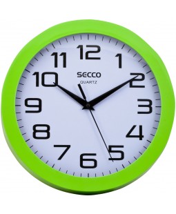Secco Zelené nástěnné hodiny, Průměr 25 cm