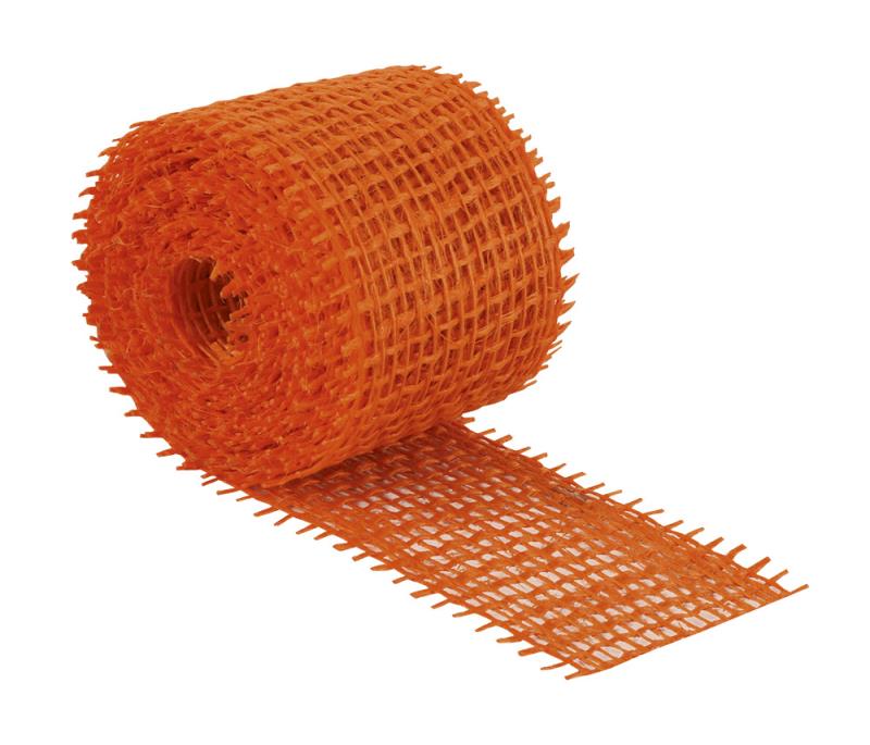 Jutová dekorační stuha oranžová, 3m