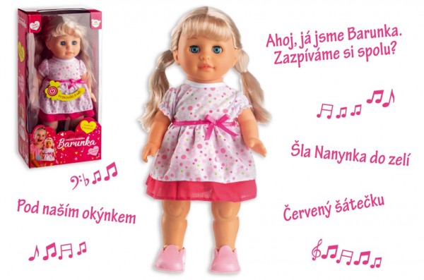 Panenka Barunka chodící a zpívající písničky, 42 cm