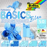 Folia Origami papír modrý, 15x15 cm, 50ks