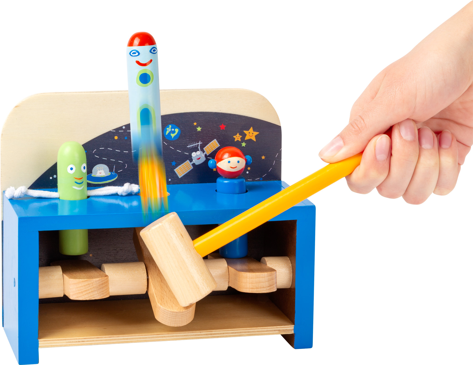 Small Foot Dřevěné zatloukadlo, Vesmírní panáčci