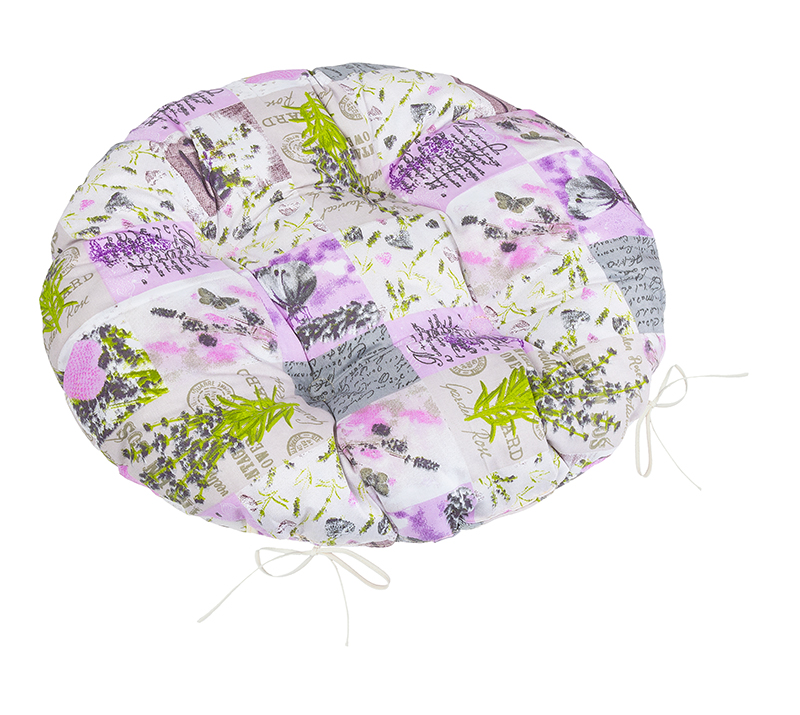 Bellatex Sedák Adéla prošívaný kulatý, Patchwork lila - průměr 40 cm