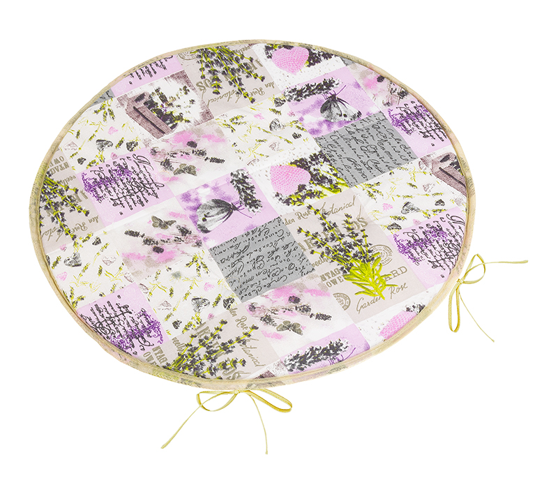 Bellatex Sedák Adéla kulatý hladký, Patchwork lila - průměr 40 cm