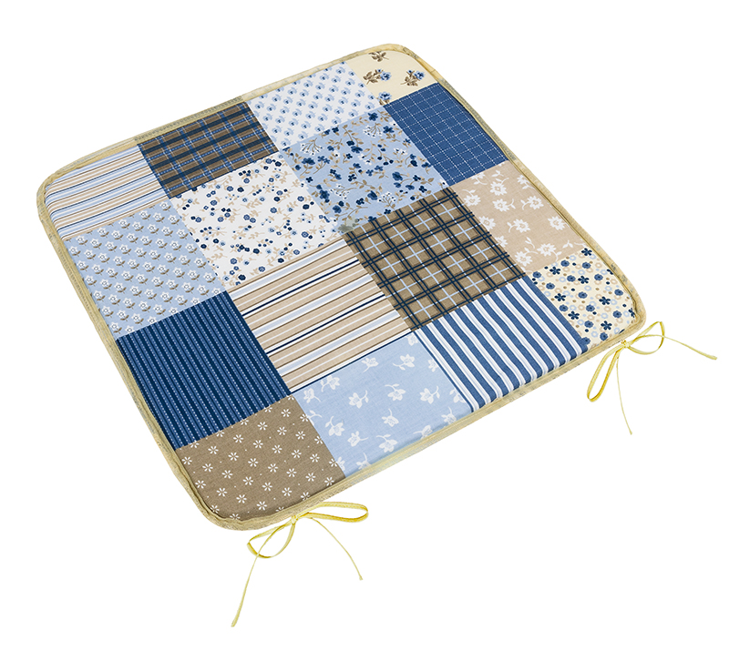 Bellatex Sedák Adéla hladký, Patchwork modrý - 40x40 cm