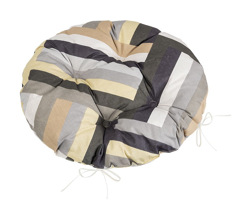 Bellatex Sedák Adéla kulatý prošívaný, Pruhy šedé - průměr 40 cm