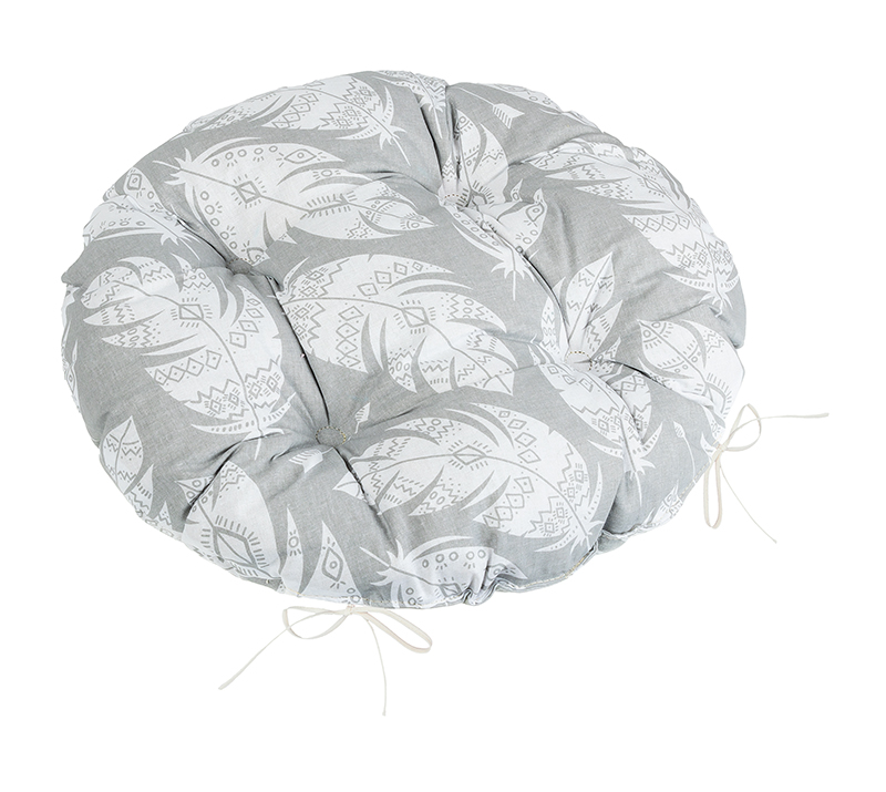 Bellatex Sedák Adéla kulatý prošívaný, Pírka šedá - průměr 40 cm