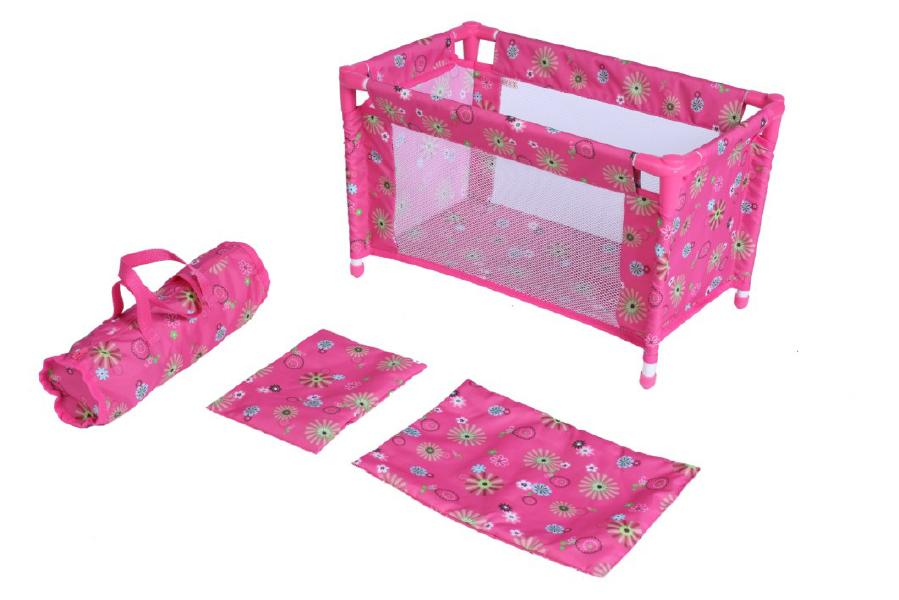Teddies Postýlka pro panenky, Růžová 53x32x32cm