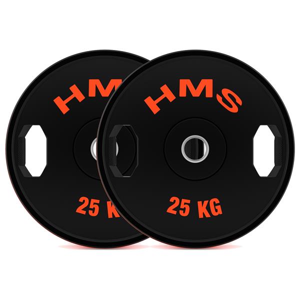 Sada pogumovaných olympijských kotoučů HMS TOG25, 2x25 kg