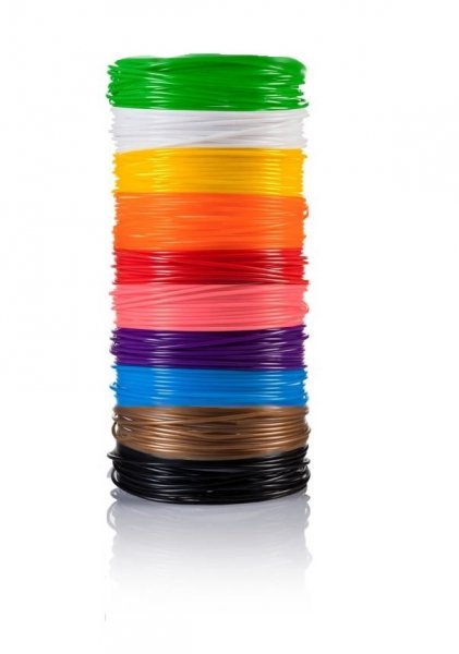 PLA 3D filamenty, mix 15 barev, 1,75mm, 15x10 m
