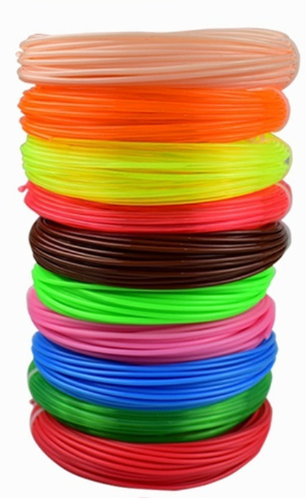PLA 3D filamenty, mix 15 barev, 1,75mm, 15x10 m