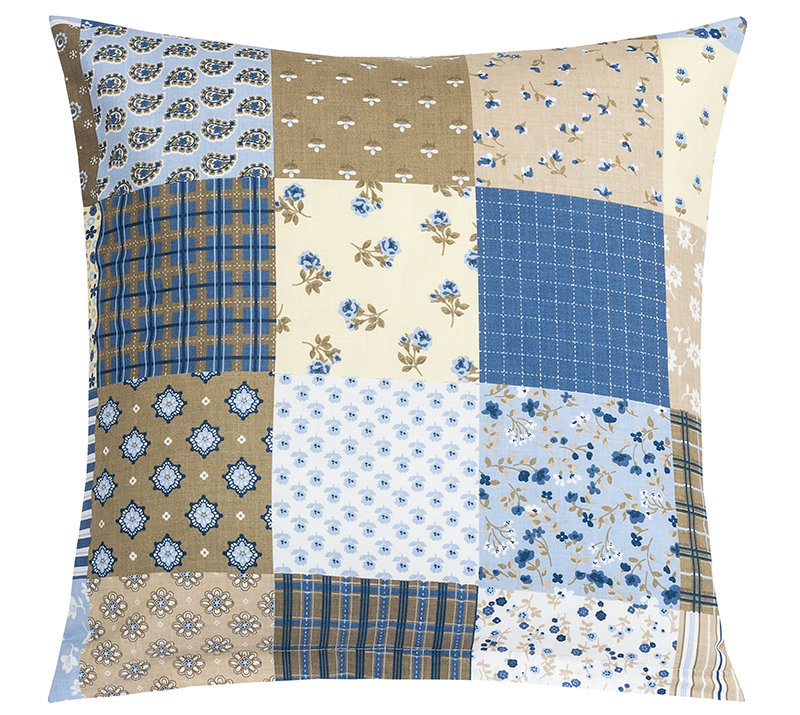 Bellatex Polštářek ADÉLA, Patchwork modrý - 40x40 cm