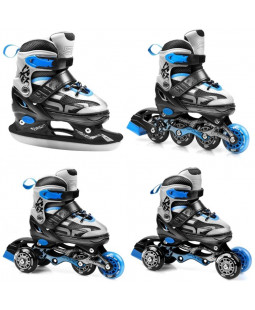 Spokey QUATTRO 4IN1 Brusle černo-modré, regulovatelné, vel. 38-41