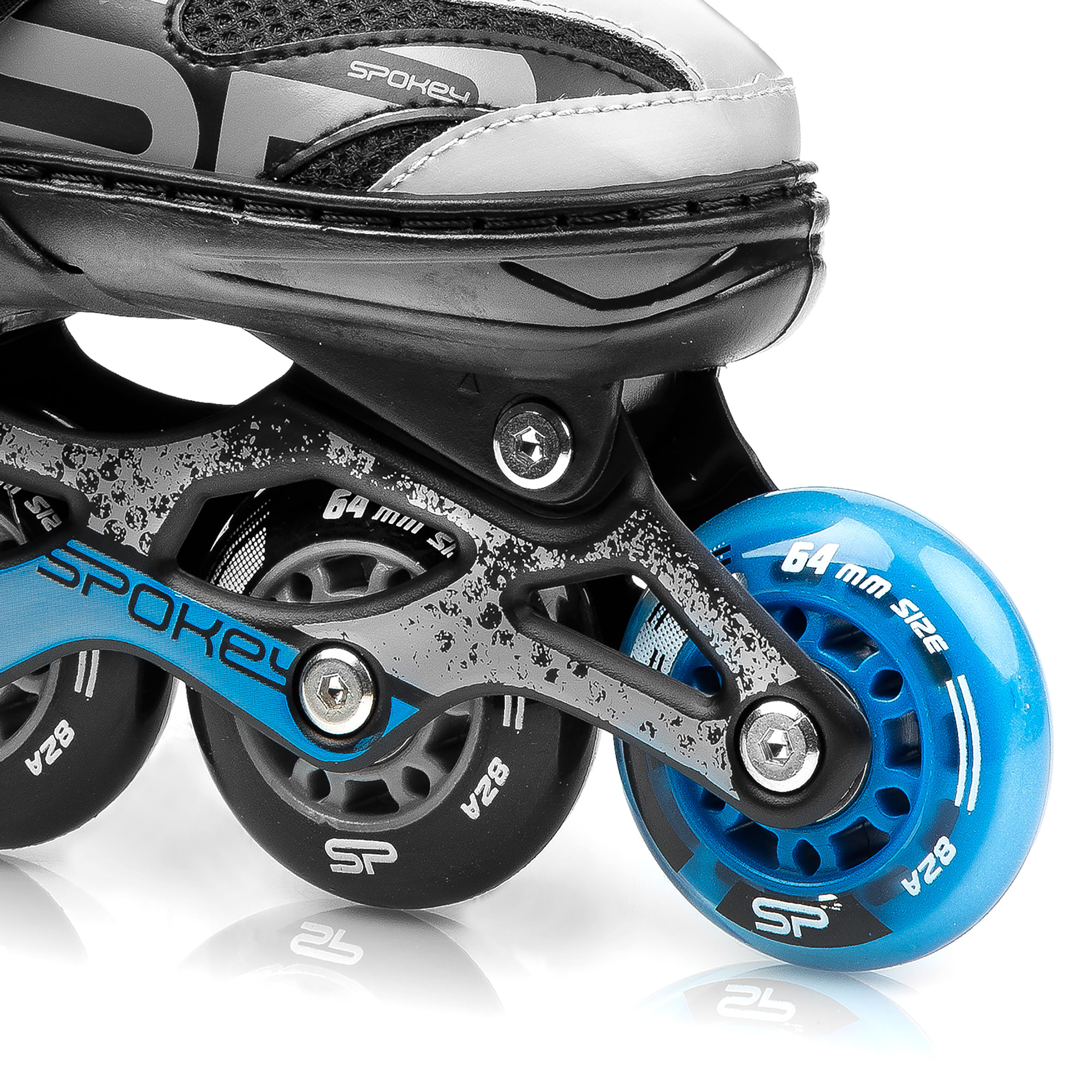 Spokey QUATTRO 4IN1 Brusle černo-šedo-modré, regulovatelné, ABEC7 Carbon, vel. 38-41
