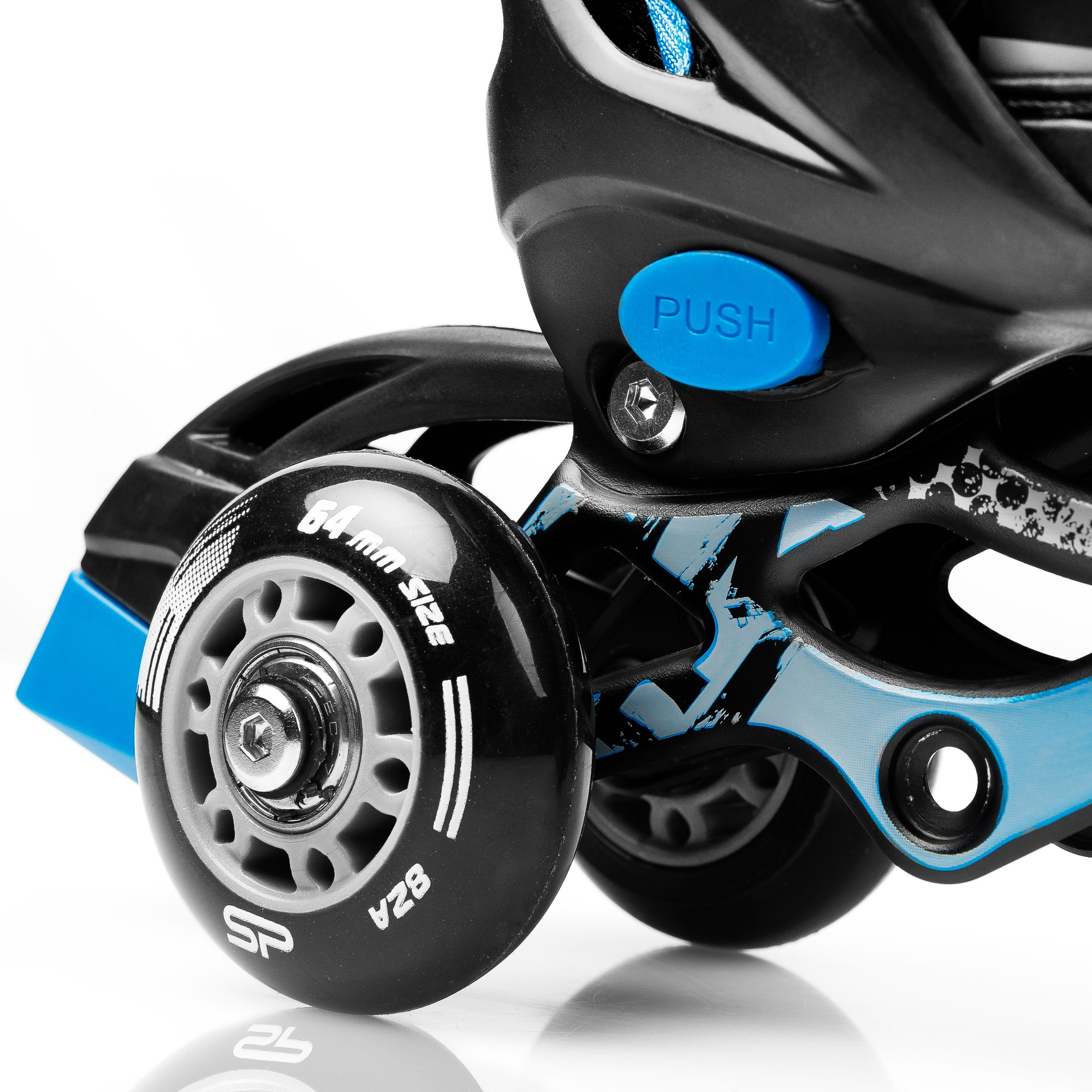 Spokey QUATTRO 4IN1 Brusle černo-šedo-modré, regulovatelné, ABEC7 Carbon, vel. 38-41