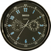 Secco Nástěnné hodiny, Teploměr a vlkoměr, Průměr 30 mm