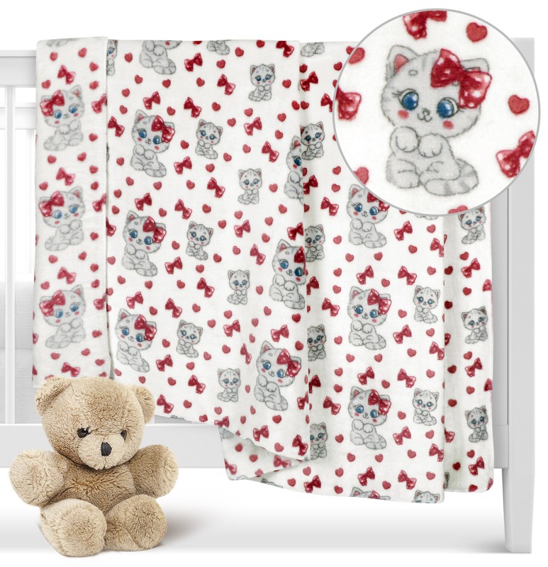 Bellatex ELLA dětská přikrývka Kočička růžová - 100x150 cm