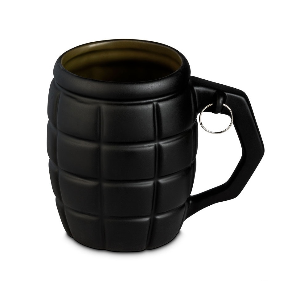Granátový hrnek s pojistkou, Černý 790 ml.