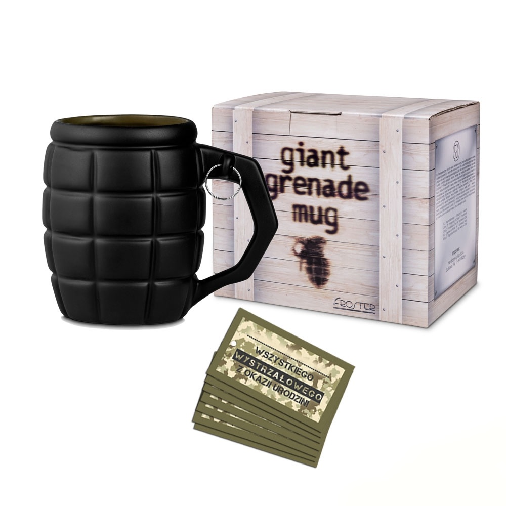 Granátový hrnek s pojistkou, Černý 790 ml.