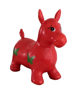 Dětské hopsadlo červený gumový skákací koník