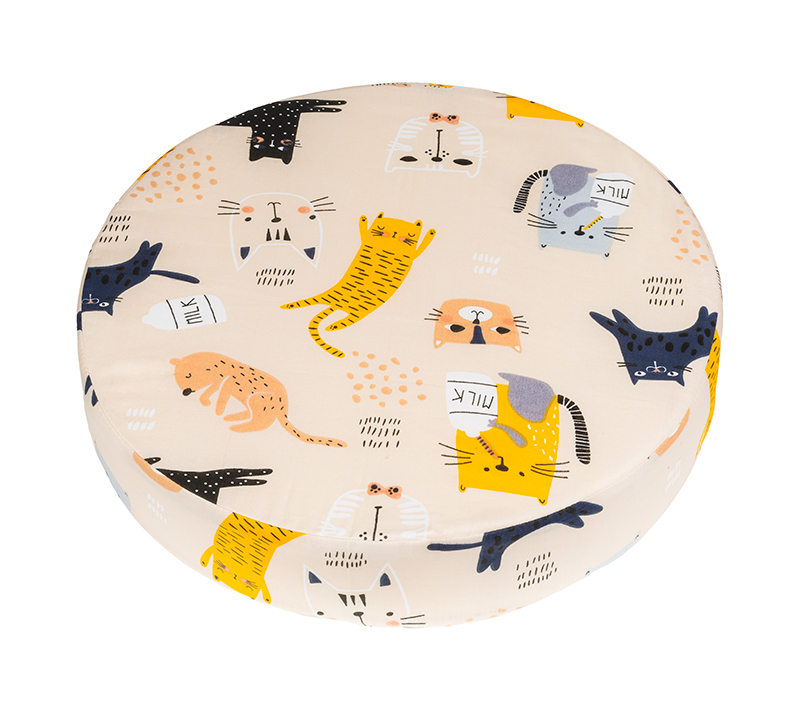 Bellatex Sedák KULATÝ, Kočička béžová - průměr 40 cm