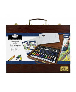 Royal Langnickel Luxusní sada s akrylovými barvami v dřevěném kufříku