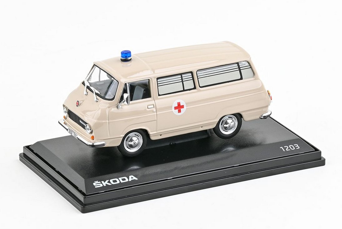 Abrex Škoda 1203 (1974) Sanitní Vůz, kulatý maják, 1:43