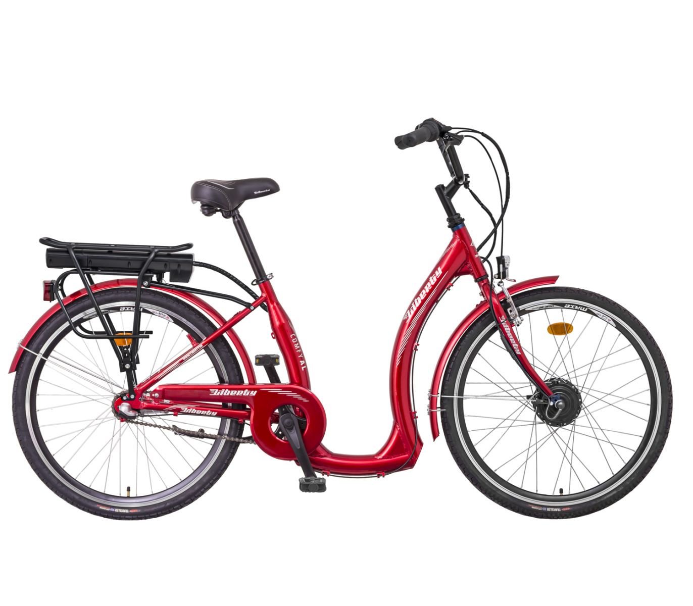 Elektrokolo pro seniory Liberty Comfy AL 3spd. 26", 36/10,4Ah, červené