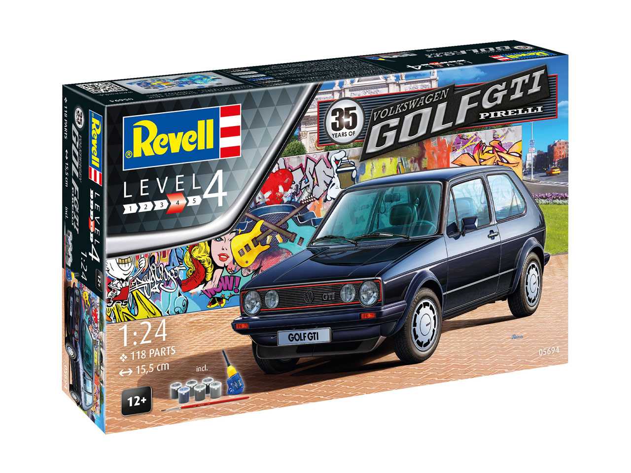 Revell Gift auto 05694, 35 Years VW Golf 1 GTi Pirelli (1:24)