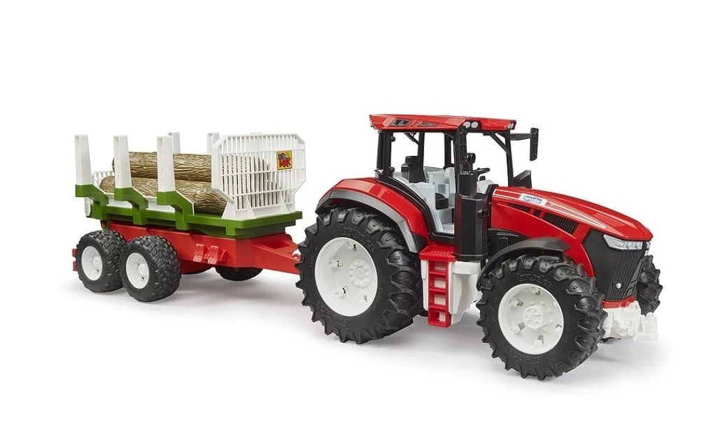 Bruder 3453 ROADMAX Traktor s přívěsem na dřevo a 3 klády