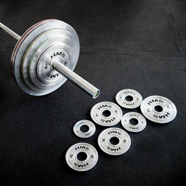Sada ocelových olympijských kotoučů HMS TOS 2 x 0,25 - 1,25 kg (6 kg)