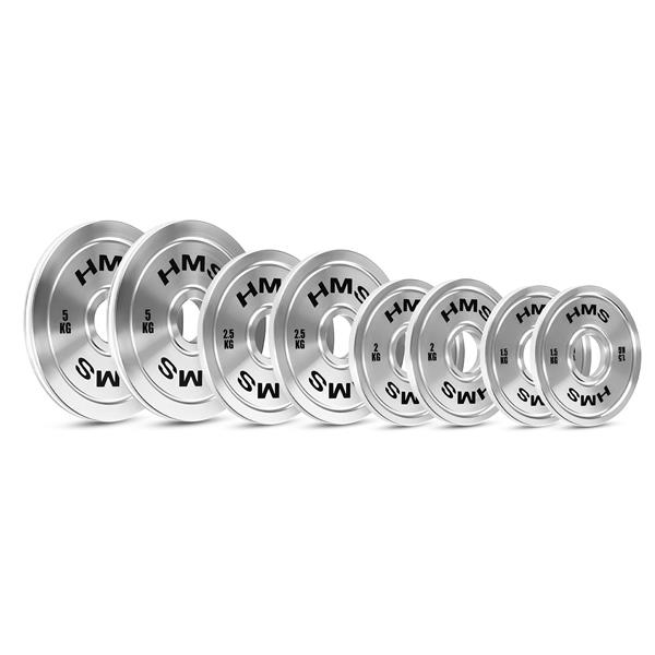 Sada ocelových olympijských kotoučů HMS TOS 2 x 1,5 - 5,0 kg (22 kg)