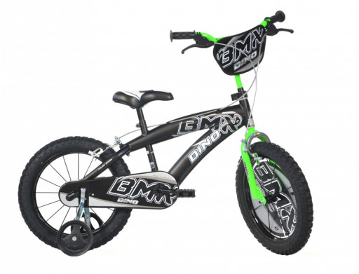 Dino Bikes Dětské kolo BMX 145XC černo-zelené 14"