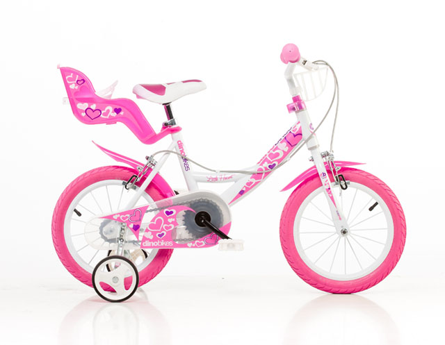 Dino Bikes Dětské kolo Little Heart 14" bílé