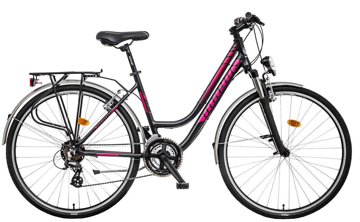 Mayo XR Basic Trek Low Dámské trekové kolo, černo-růžové
