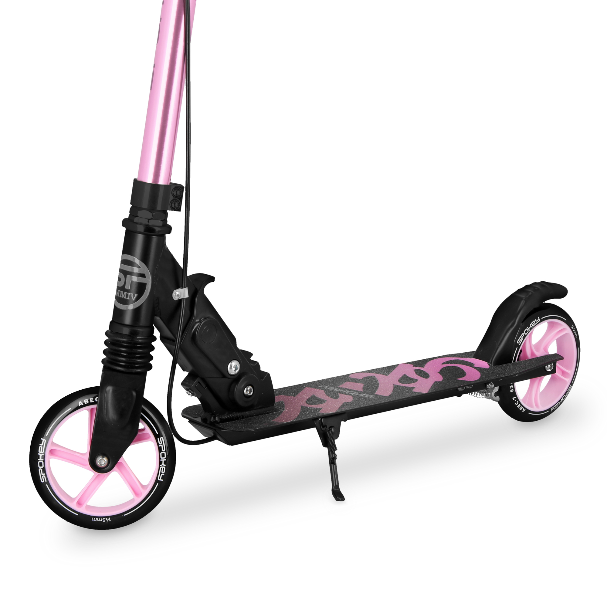 Spokey VACAY Pro Koloběžka s ruční brzdou, kolečka 145 mm, světle růžová