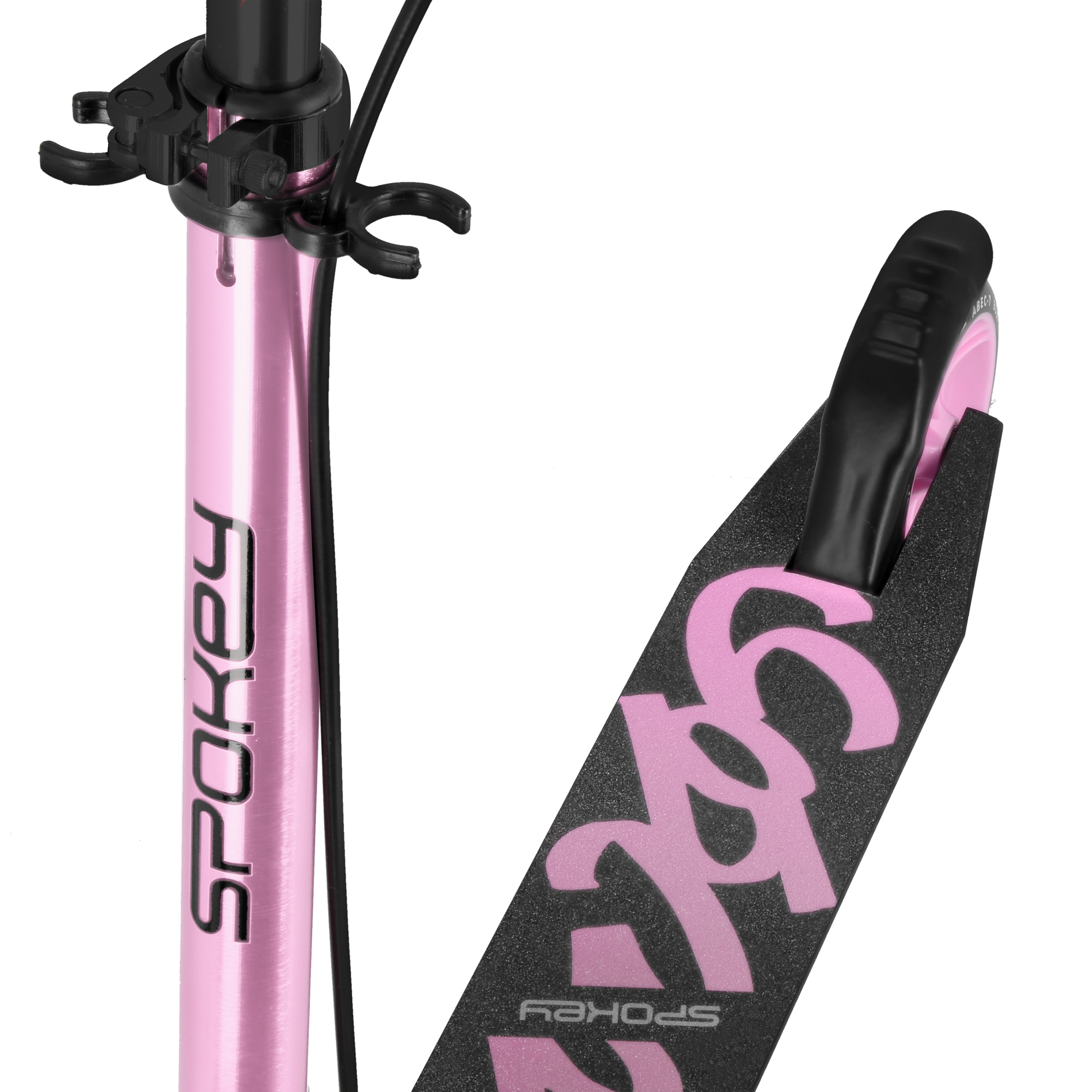 Spokey VACAY Pro Koloběžka s ruční brzdou, kolečka 145 mm, světle růžová