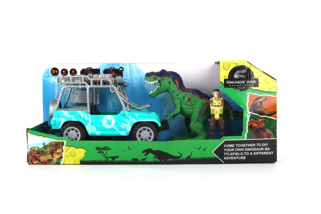 Terénní auto s figurkou a T-Rexem