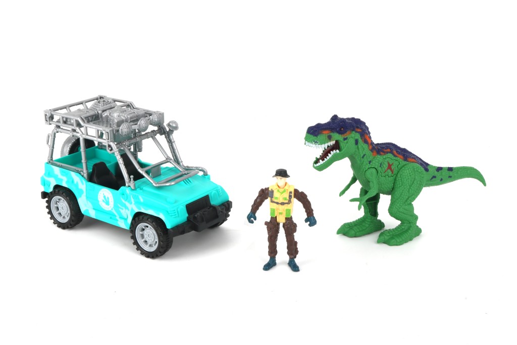 Terénní auto s figurkou a T-Rexem