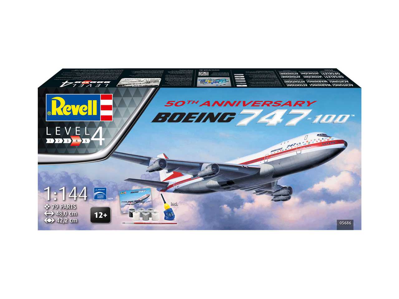 Revell Gift Set letadlo 05686 - Boeing 747-100, 50th Anniversary (1:144)