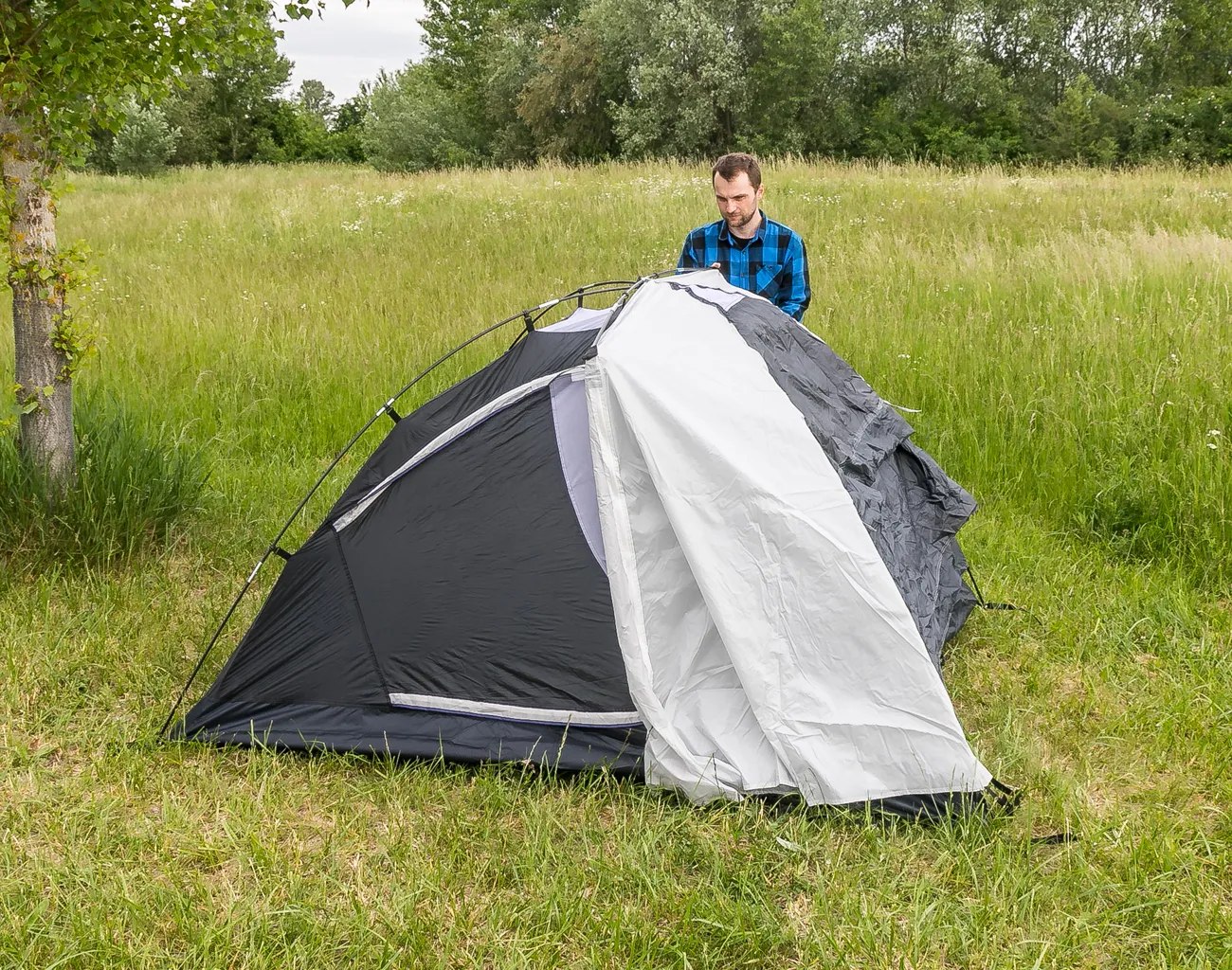 Brother dvouplášťový stan pro 3 osoby ST06, černo-šedý