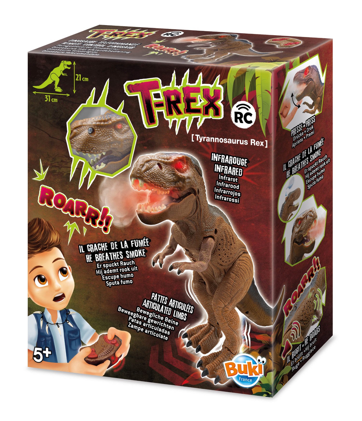 Buki, RC T-Rex chodící, se světelnými a zvukovými efekty