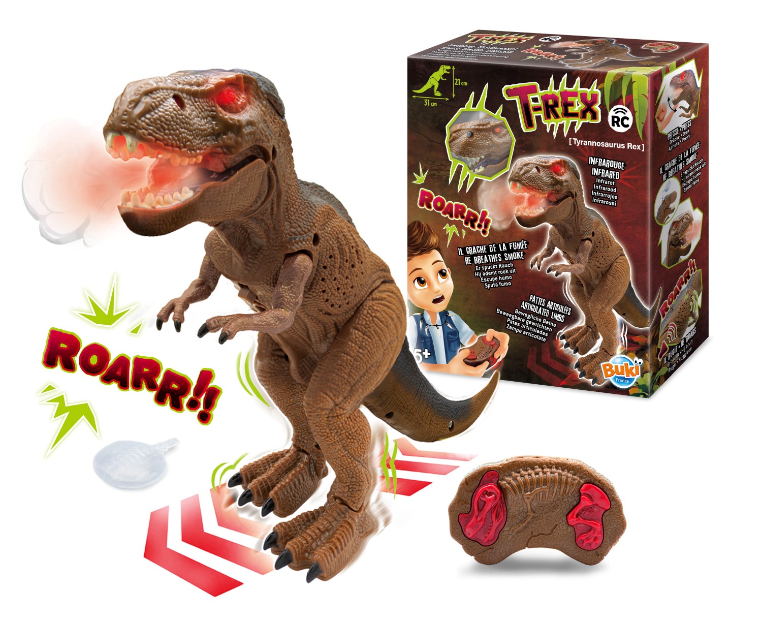 Buki, RC T-Rex chodící, se světelnými a zvukovými efekty