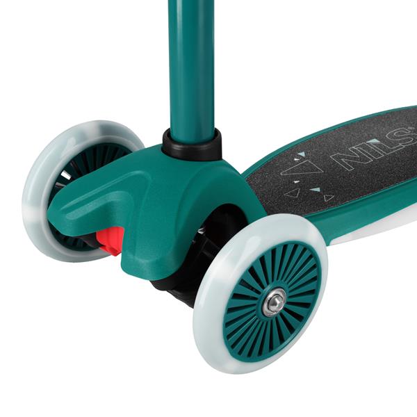 NILS Fun HLB1310 Dětská tříkolová koloběžka s LED, zelená